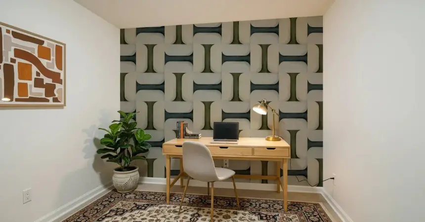 Modern Textured Tiles Winter Wallpaper