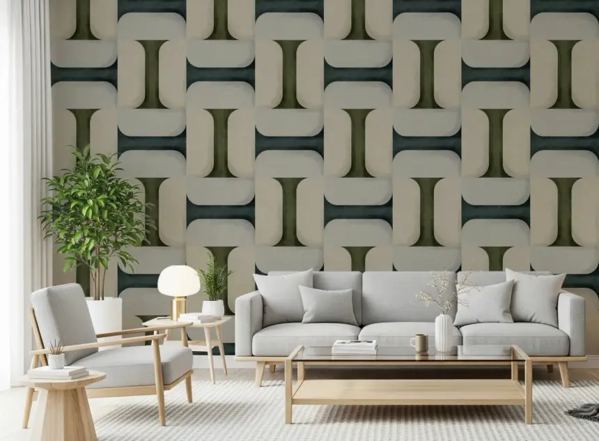 Modern Textured Tiles Winter Wallpaper