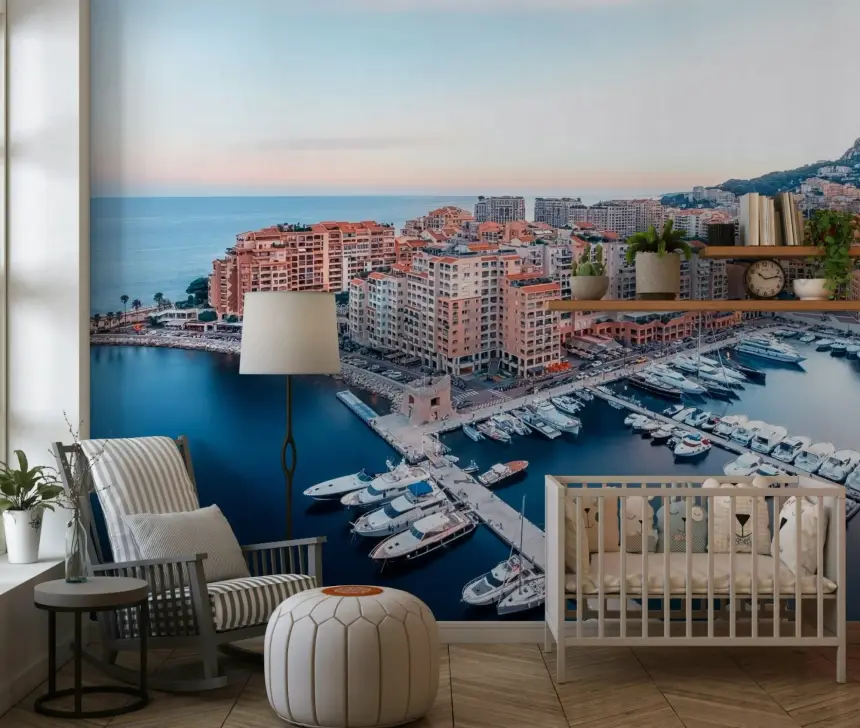 Monaco Marina View Wall Mural