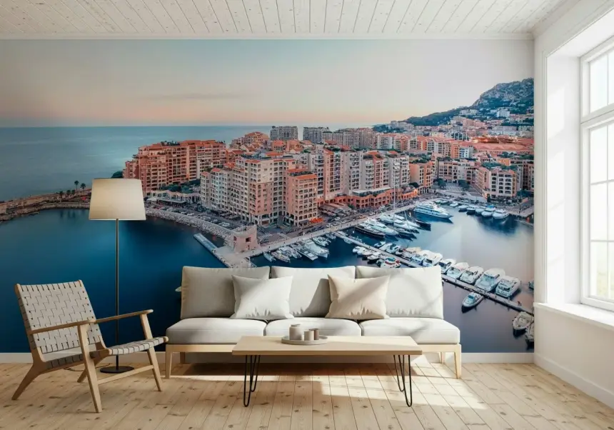 Monaco Marina View Wall Mural
