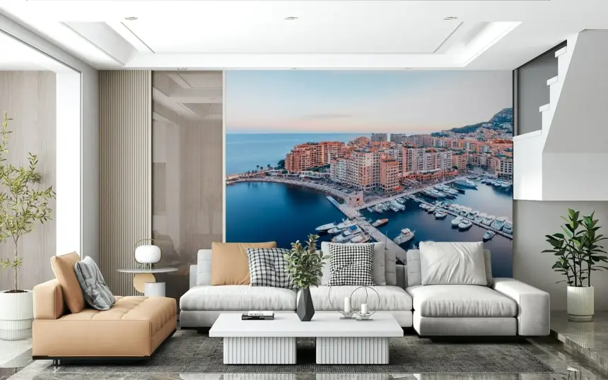 Monaco Marina View Wall Mural