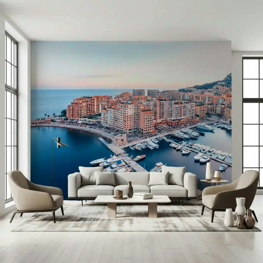 Monaco Marina View Wall Mural