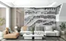 Monochrome Library Architectural Wall Mural 5