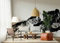 Abstract Monochrome Mountain Peak Wall Mural