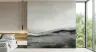 Monochrome Abstract Mountain Vista Wall Mural 1