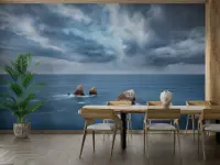Dramatic Ocean Rocks Wall Mural