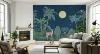 Enchanted Moonlit Jungle Animals Wall Mural