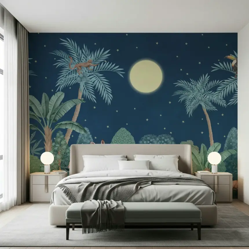 Moonlit Jungle Wall Mural