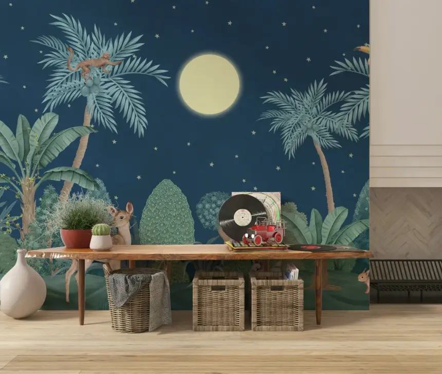 Moonlit Jungle Wall Mural