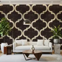 Elegant Dark Ogee Geometric Pattern Wallpaper