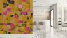 Mustard Magenta Charcoal Abstract Grid Mural 5