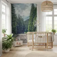 Winding Forest Road Scenic Wall Mural