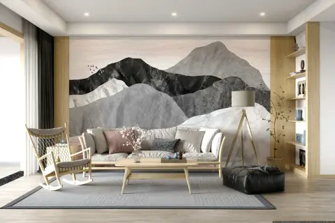 Abstract Mountain Landscape Wall Mural