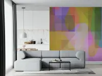 Pastel Geometric Overlap Abstract Wallpaper Mural