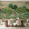 Pichwai Inspired Forest Animals Wall Mural 2