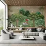 Pichwai Inspired Forest Animals Wall Mural 3