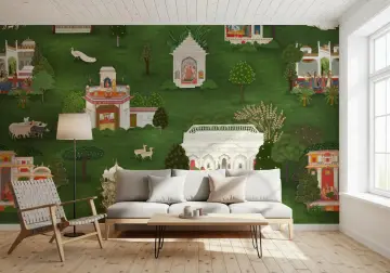 Rajasthani Palace Garden Scenic Wall Mural