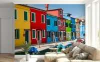 Burano Island Colourful Houses Wallpaper