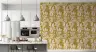 Mustard Botanical Lemon Branch Pattern Wallpaper 3