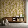 Mustard Botanical Lemon Branch Pattern Wallpaper 1