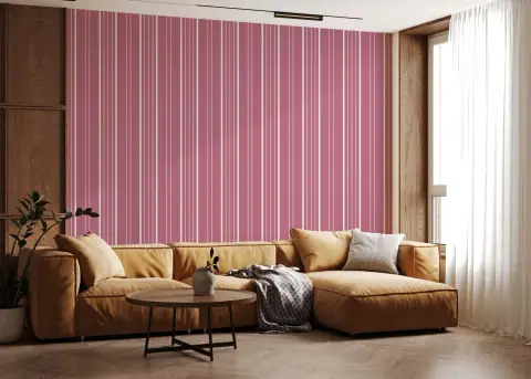 Blush Pink Vertical Stripes Kids' Room Wallpaper