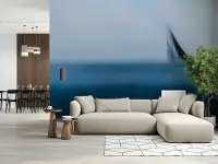 Misty Sailboat Wall Mural