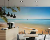 Tropical Beach Ocean View Wall Mural