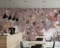 Pink Terrazzo Stone Texture Wall Mural