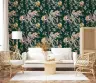 Elegant Emerald Floral Bird Pattern Wallpaper 3
