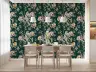 Elegant Emerald Floral Bird Pattern Wallpaper 5