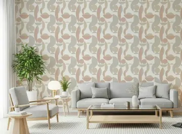 Contemporary Organic Geometric Wallpaper