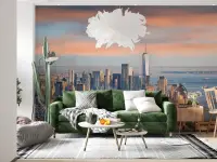 Iconic New York City Skyline Sunset Wall Mural