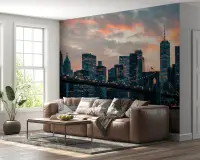 Brooklyn Bridge Majestic Sunset Cityscape Wallpaper