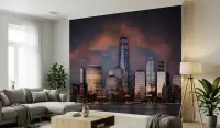 New York City Skyline Dusk Wall Mural