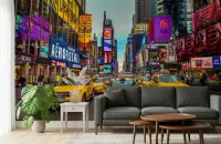 Iconic Times Square Yellow Cab Billboards Wallpaper