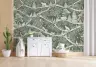 Whimsical Woodland Animals Green Wall Mural 2