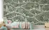 Whimsical Woodland Animals Green Wall Mural 3