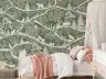Whimsical Woodland Animals Green Wall Mural 4