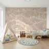 Whimsical Forest Animals Pink Wall Mural 5