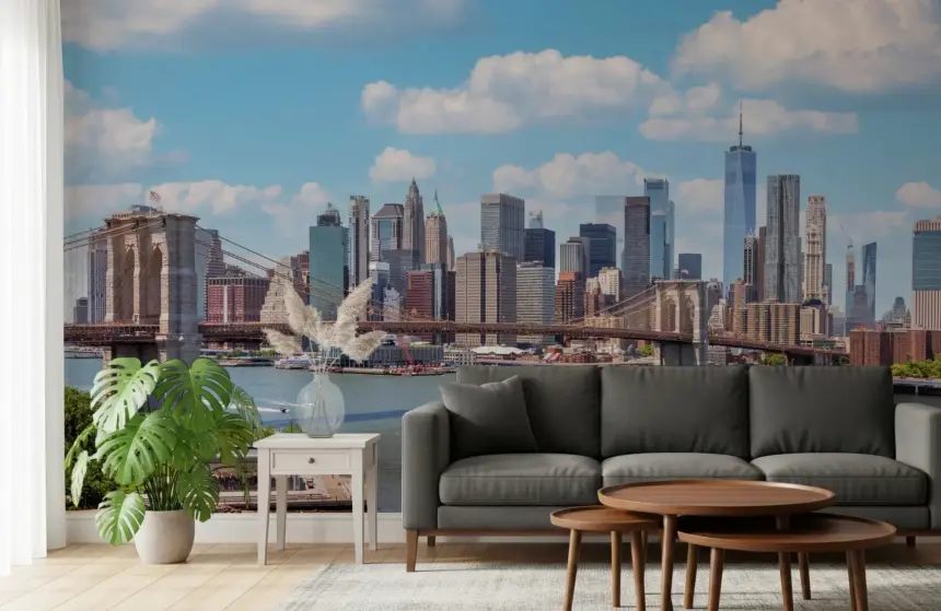 NYC Bridge Vista Wall Mural