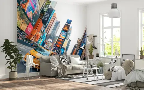 Vibrant Times Square New York City Wall Mural