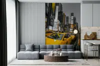 Times Square Yellow Taxi Cabs Wall Mural
