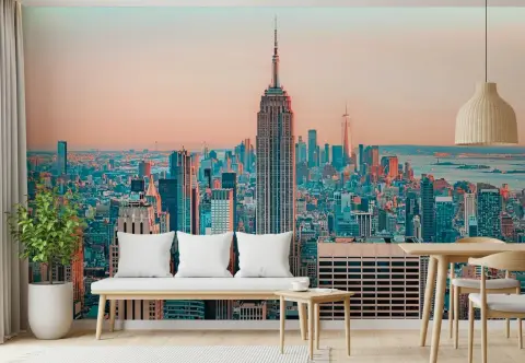 Manhattan Sunset Skyline Wall Mural