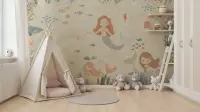 Enchanting Mermaid & Ocean Friends Kids Wallpaper
