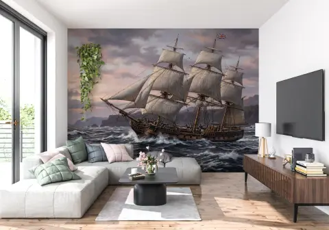 Majestic Sailing Ship Ocean Adventure Wall Mural
