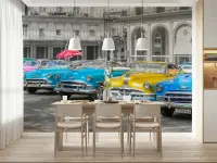 Retro Havana Classic Cars Streetscape Wall Mural
