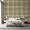 Sage Green Brushstroke Square Grid Wallpaper 3