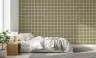 Sage Green Brushstroke Square Grid Wallpaper 5