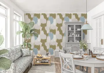 Muted Abstract Contemporary Organic Shapes Wall Mural