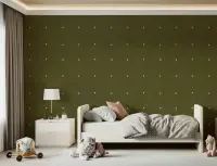 Olive Green Textured Dot Pattern Wallpaper